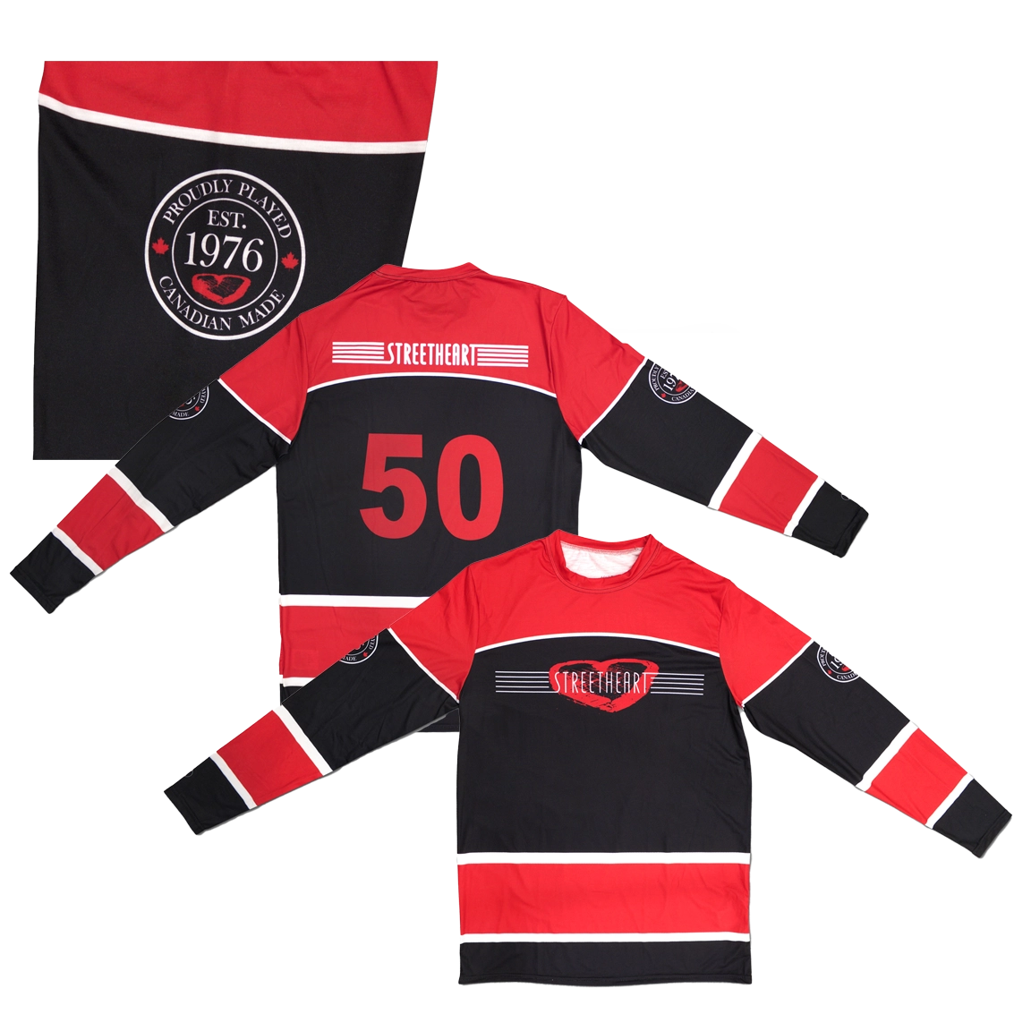 Streetheart 50 Red Black 1976 to 2026 Hockey Jersey